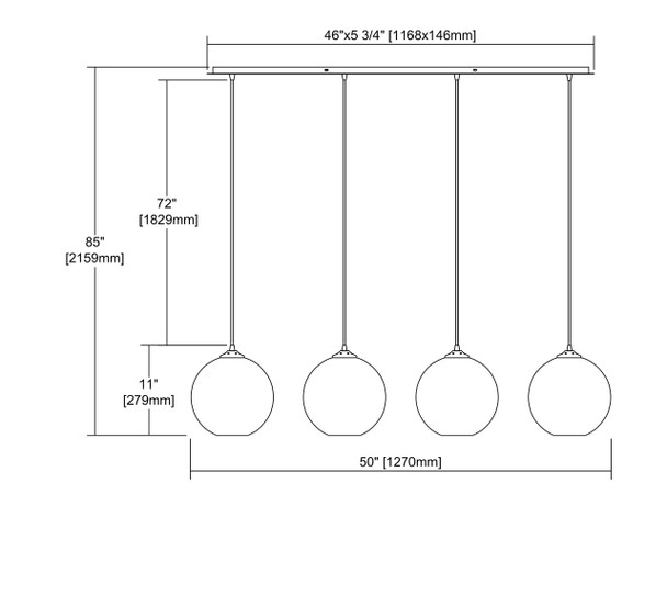 ELK Lighting Watersphere 4-Light Pendant - 31380/4LP-AQ