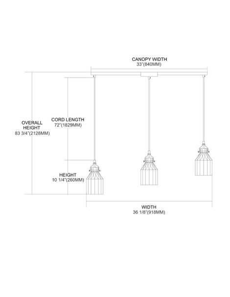 ELK Lighting Danica 3-Light Mini Pendant - 46009/3L