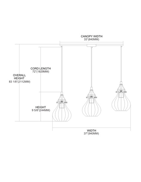 ELK Lighting Danica 3-Light Mini Pendant - 46014/3L