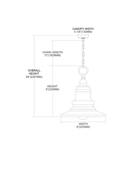 ELK Lighting Marina 1-Light Hanging - 47011/1