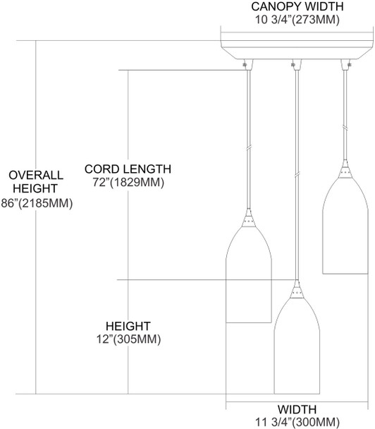 ELK Lighting Verona 3-Light Pendant - 502-3FR