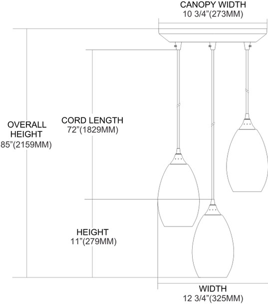 ELK Lighting Mulinello 3-Light Mini Pendant - 517-3WS