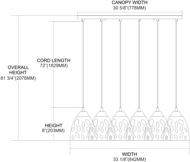 ELK Lighting Gemstones 6-Light Mini Pendant - 542-6RC