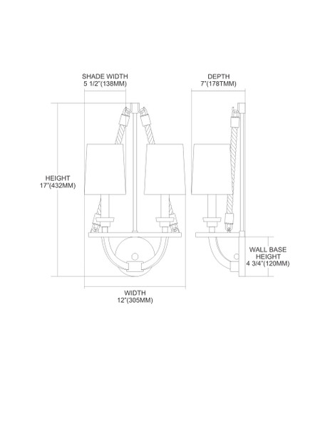 ELK Lighting Natural Rope 2-Light Sconce - 63010-2