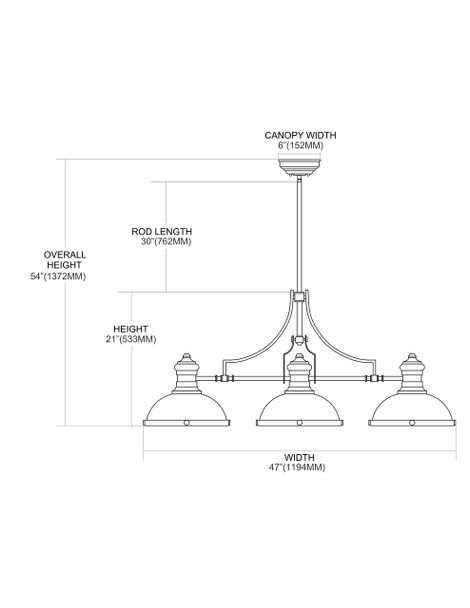 ELK Lighting Chadwick 3-Light Island Light - 66435-3