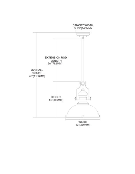 ELK Lighting Chadwick 1-Light Pendant - 67723-1