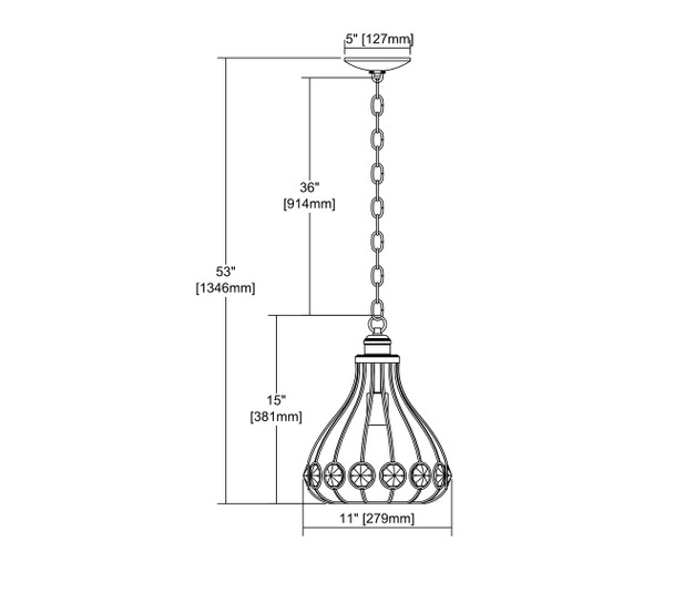 ELK Lighting Crystal Web 1-Light Mini Pendant - 81105/1