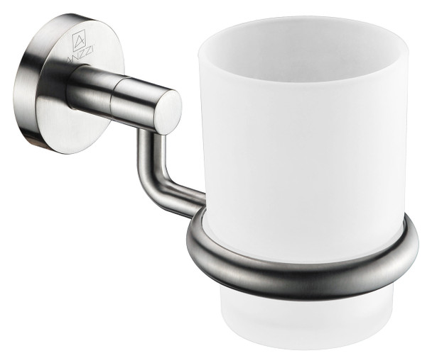 ANZZI Caster Series 7 In. Toothbrush Holder In Brushed Nickel - AC-AZ001BN