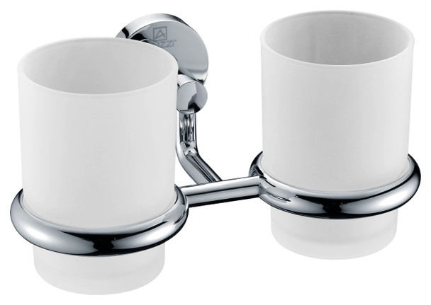 ANZZI Caster Series 7.36 In. Double Toothbrush Holder In Polished Chrome - AC-AZ002