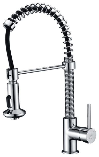 ANZZI Step Single Handle Pull-down Sprayer Kitchen Faucet In Polished Chrome - KF-AZ194CH