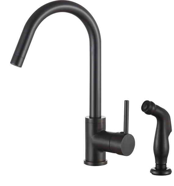 ANZZI Farnese Single-handle Standard Kitchen Faucet With Side Sprayer In Oil Rubbed Bronze - KF-AZ222ORB