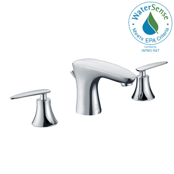 ANZZI Chord Series 8 In. Widespread 2-handle Low-arc Bathroom Faucet In Polished Chrome - L-AZ024