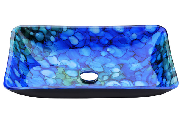 ANZZI Voce Series Deco-glass Vessel Sink In Lustrous Blue - LS-AZ040