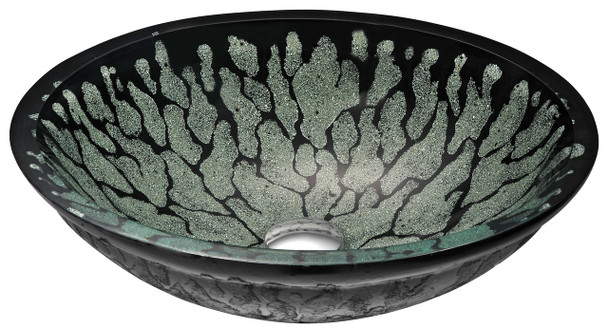 ANZZI Bravo Series Deco-glass Vessel Sink In Lustrous Black - LS-AZ043