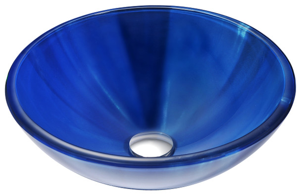 ANZZI Meno Series Deco-glass Vessel Sink In Lustrous Blue - LS-AZ051