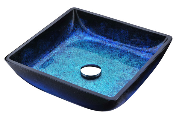 ANZZI Viace Series Deco-glass Vessel Sink In Blazing Blue - LS-AZ056