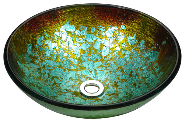 ANZZI Stellar Series Deco-glass Vessel Sink In Glacial Blaze - LS-AZ162