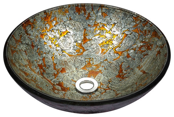 ANZZI Stellar Series Deco-glass Vessel Sink In Arctic Blaze - LS-AZ163