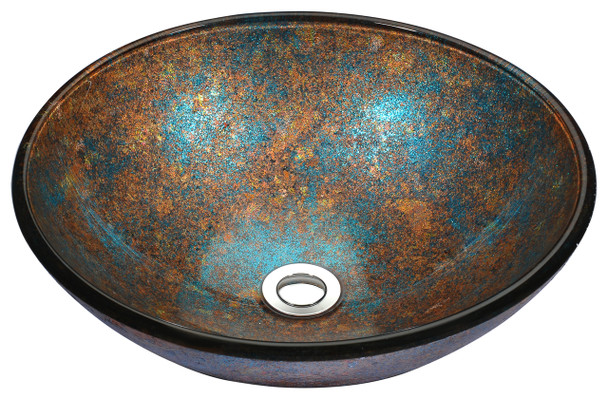 ANZZI Stellar Series Deco-glass Vessel Sink In Emerald Burst - LS-AZ172