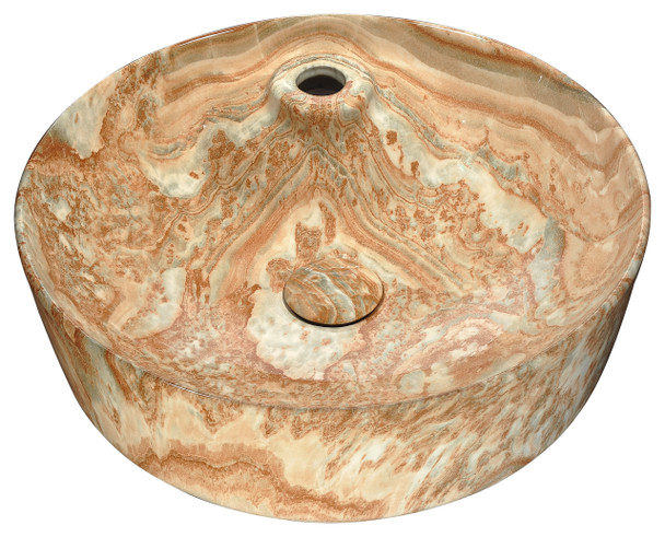 ANZZI Marbled Series Ceramic Vessel Sink In Marbled Sands Finish - LS-AZ234