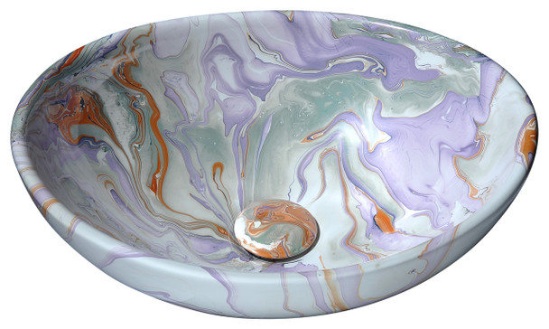 ANZZI Sona Series Ceramic Vessel Sink In Marbled Adobe - LS-AZ274