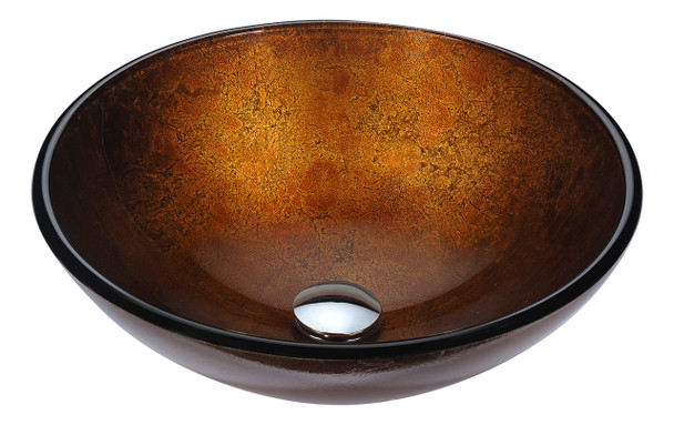 ANZZI Posh Series Deco-glass Vessel Sink In Amber Gold - LS-AZ292