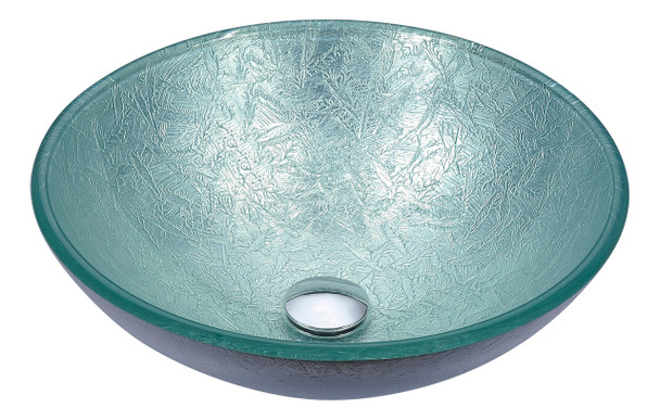 ANZZI Posh Series Deco-glass Vessel Sink In Glacial Silver - LS-AZ296
