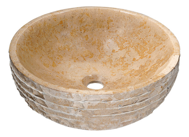 ANZZI Desert Chalice Natural Stone Vessel Sink In Classic Cream - LS-AZ314
