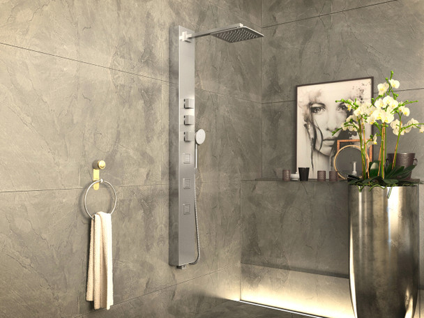 ANZZI Lann 53 In. 3-jetted Full Body Shower Panel With Heavy Rain Showerhead And Spray Wand In Chrome - SP-AZ015