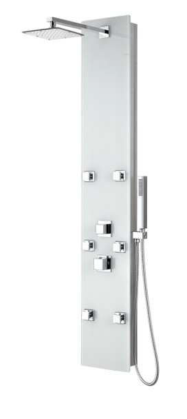 ANZZI Rhaus 60 In. 6-jetted Full Body Shower Panel With Heavy Rain Shower And Spray Wand In White - SP-AZ029