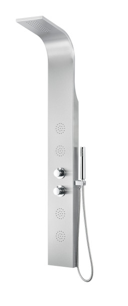 ANZZI Praire 64 In. Full Body Shower Panel With Heavy Rain Shower And Spray Wand In Brushed Steel - SP-AZ040