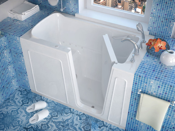 MediTub Walk-In 32 x 60 Right Drain White Air Jetted Walk-In Bathtub - 3260RWA