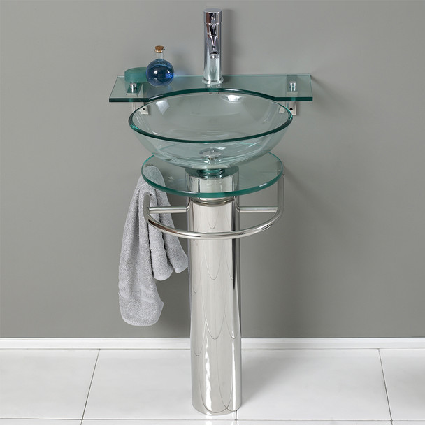 Fresca Ovale 24" Modern Glass Bathroom Pedestal - CMB1019-V