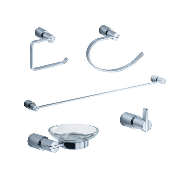 Fresca Magnifico 5-piece Bathroom Accessory Set - Chrome - FAC0100