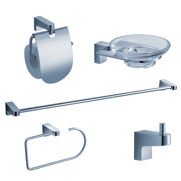 Fresca Generoso 5-piece Bathroom Accessory Set - Chrome - FAC2300