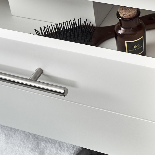Fresca Lucera 30" White Wall Hung Modern Bathroom Cabinet W/ Top & Vessel Sink - FCB6130WH-VSL-CWH-V
