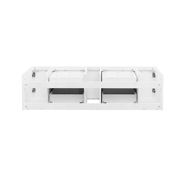 Fresca Lucera 60" White Wall Hung Single Vessel Sink Modern Bathroom Cabinet - FCB6160WH-VSL