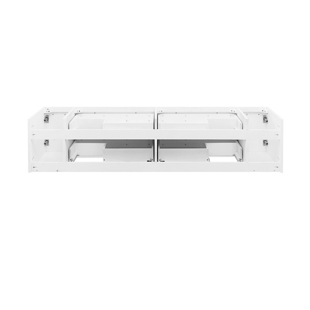 Fresca Lucera 72" White Wall Hung Double Vessel Sink Modern Bathroom Cabinet - FCB6172WH-VSL