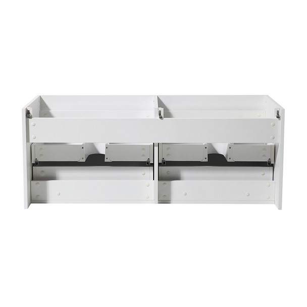 Fresca Mezzo 48" White Wall Hung Double Sink Modern Bathroom Cabinet - FCB8012WH