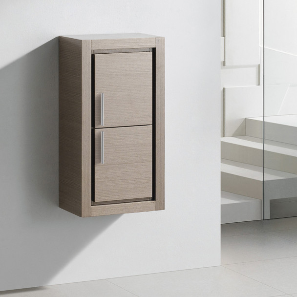 Fresca Allier Gray Oak Bathroom Linen Side Cabinet W/ 2 Doors - FST8140GO