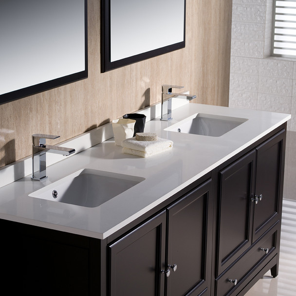 Fresca Oxford 72" Espresso Traditional Double Sink Bathroom Vanity - FVN20-3636ES