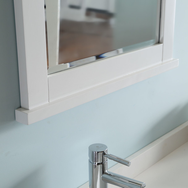 Fresca Windsor 24" Matte White Traditional Bathroom Vanity W/ Mirror - FVN2424WHM