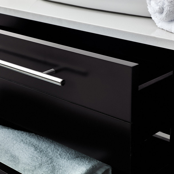 Fresca Lucera 60" Espresso Wall Hung Single Vessel Sink Modern Bathroom Vanity W/ Medicine Cabinet - FVN6160ES-VSL