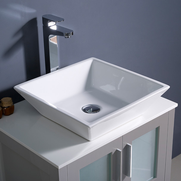 Fresca Torino 24" Gray Modern Bathroom Vanity W/ Vessel Sink - FVN6224GR-VSL