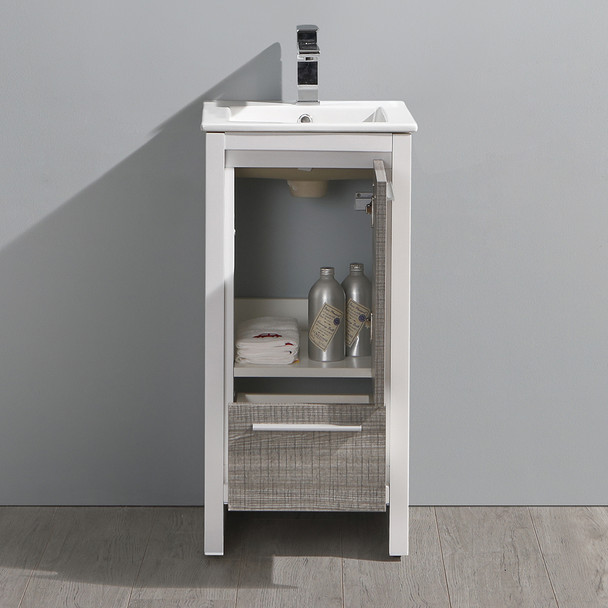 Fresca Allier Rio 16" Ash Gray Modern Bathroom Cabinet W/ Sink - FCB8118HA-I