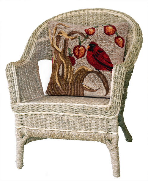 Liora Manne Frontporch 4394/12 Bird Neutral Hand Tufted Square 18"