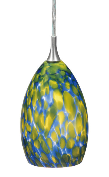 Milano 4-1/4" Mini Pendant w/Floral Fusion GlassPD30112SN