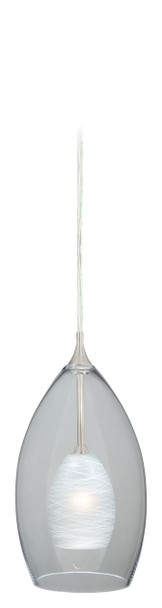 Milano 5" Mini Pendant w/Outer Clear and Inner Cocoon Inner GlassPD57101SN