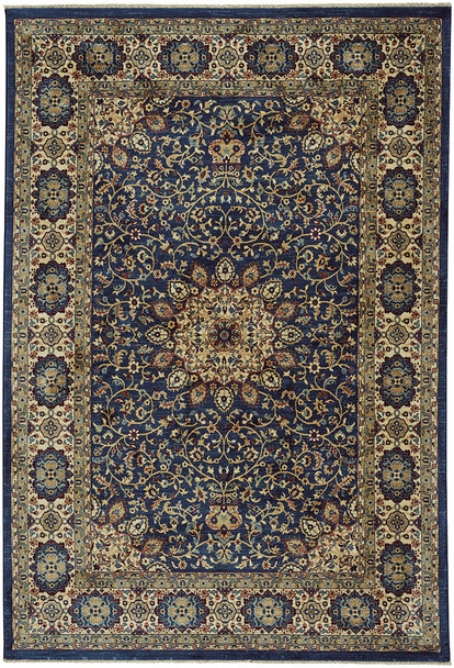 Capel Anatolia-Medallion Teal 3802_450 Machine Woven Rugs - 5' 3" X 8' 0" Rectangle