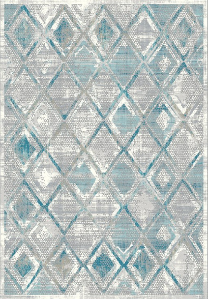 Dynamic Mosaic Machine-made 1666 Cream/grey/blue Area Rugs